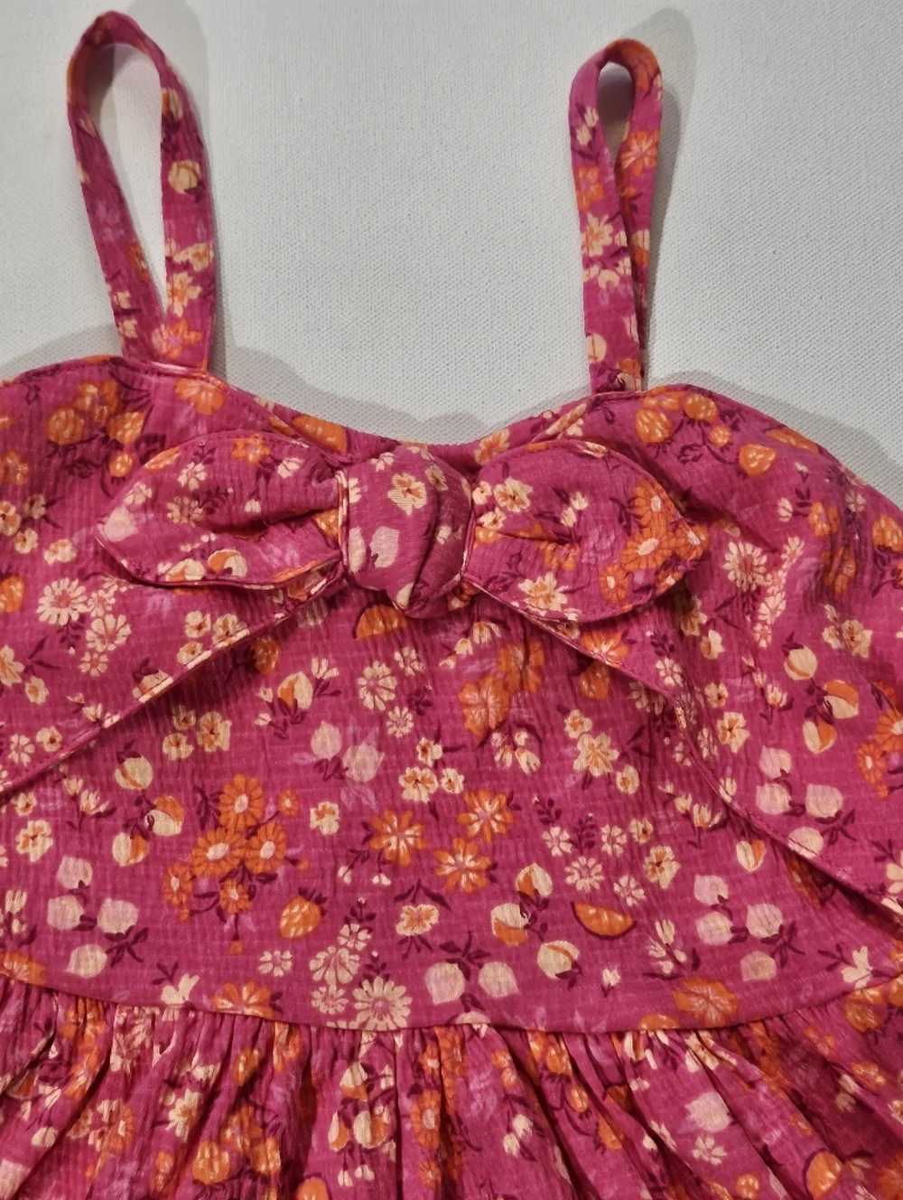 NWT Carters‎ Dress Toddlers 5T Pink Orange Floral Sundress Summer Casual